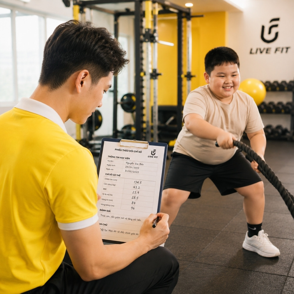 Huấn luyện viên theo dõi tiến bộ của trẻ