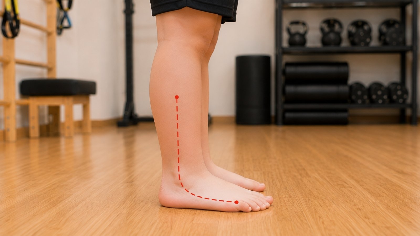Trẻ vận động bàn chân trong quá trình tập luyện