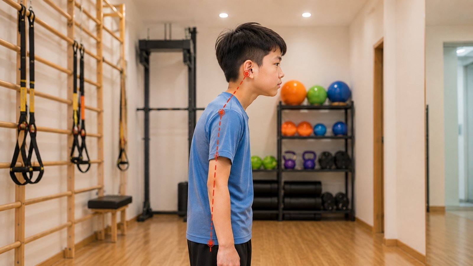 Trẻ thường xuyên cúi đầu cần cải thiện cổ rùa