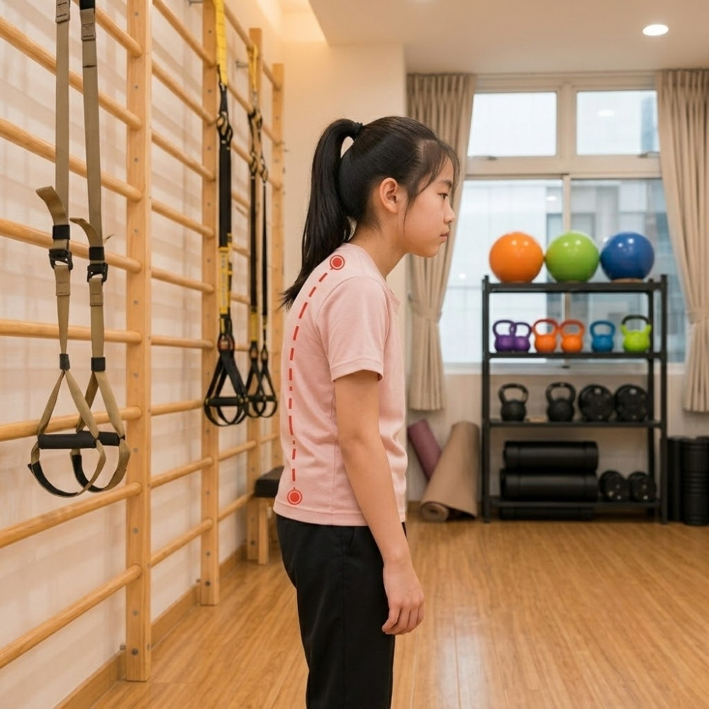 Trẻ cần cải thiện tình trạng gù lưng